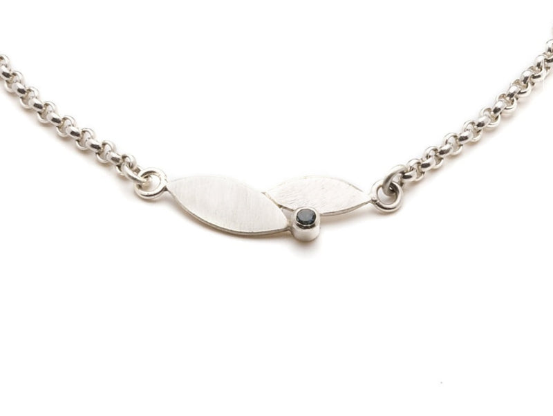 Leaves zilveren armband London Blue Topaas