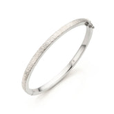 Gestructureerde Sterling zilveren slavenarmband - Brushed Collectie