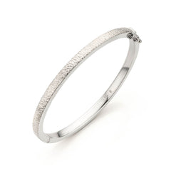 Gestructureerde Sterling zilveren slavenarmband - Brushed Collectie