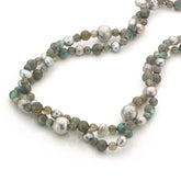 Labradoriet collier met zoetwaterparel