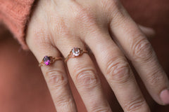 Roodgouden ring met Morganiet - lichtroze edelsteen