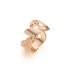 Leaves ring roodgoud XL