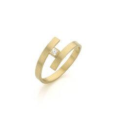 Geelgouden slagring met Diamant