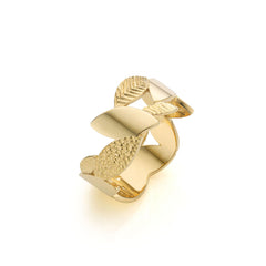 Leaves ring geelgoud XL