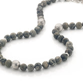 Grijze Agaat collier met zilveren accenten