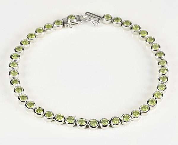 Zilveren tennisarmband Peridot