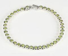 Zilveren tennisarmband Peridot