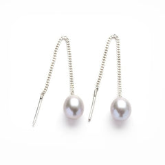 Lichtgewicht pareloorbellen met grijze zoetwaterparels