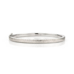Gestructureerde Sterling zilveren slavenarmband - Brushed Collectie