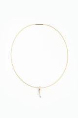 Gouden hanger met Geel- en Witgoud - Connected Collectie - 14 Karaat Bi-Color Hanger - Tweekleurig Gouden Hangertje