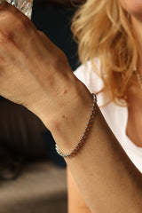 Tijdloos Zilveren Tennisarmband met Citrien - Damesarmband Zilver - Gele Edelsteen - Armband met Natuurlijke Edelstenen - Geboortesteen November