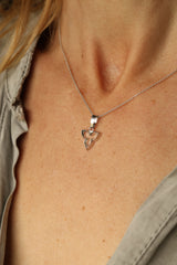 14 karaat Witgouden hanger - Trefoil Collectie - Hangertje met vorm uit Gotische Architectuur - Sierlijke Witgouden Hanger