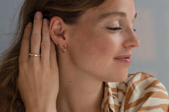 14 Karaat Roodgouden Oorstekers met Bladpatroon - Leaves Collectie - Roségouden Oorbellen - Elegante Oorbel voor elke dag