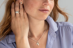 Leaves ring XL - Sterling Zilveren Ring extra breed - Leaves Collectie - Zilveren ring met bladmotief