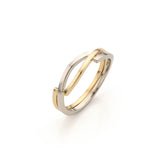 Tweekleurige gouden ring met witgoud en geelgoud
