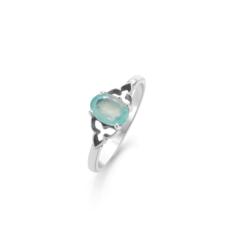 Limited Edition Blauwe Chalcedoon Ring Zilver