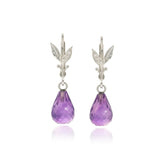 Fleurige Zilveren Oorhangers Amethyst
