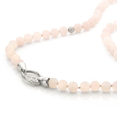 Rozenkwarts collier met zilveren siersluiting
