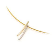 Gouden hanger met Geel- en Witgoud