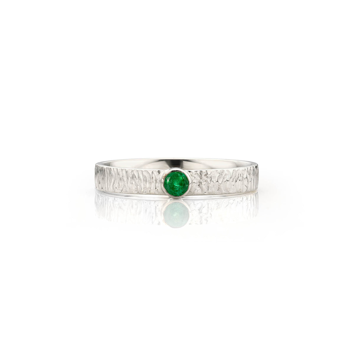 Zilveren ring met Smaragd 