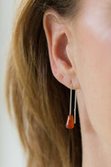 Zilveren Onyx Oorhangers - Zilveren Oorbellen met Zwarte Edelsteen - Lichtgewicht Doorrijg Oorbel