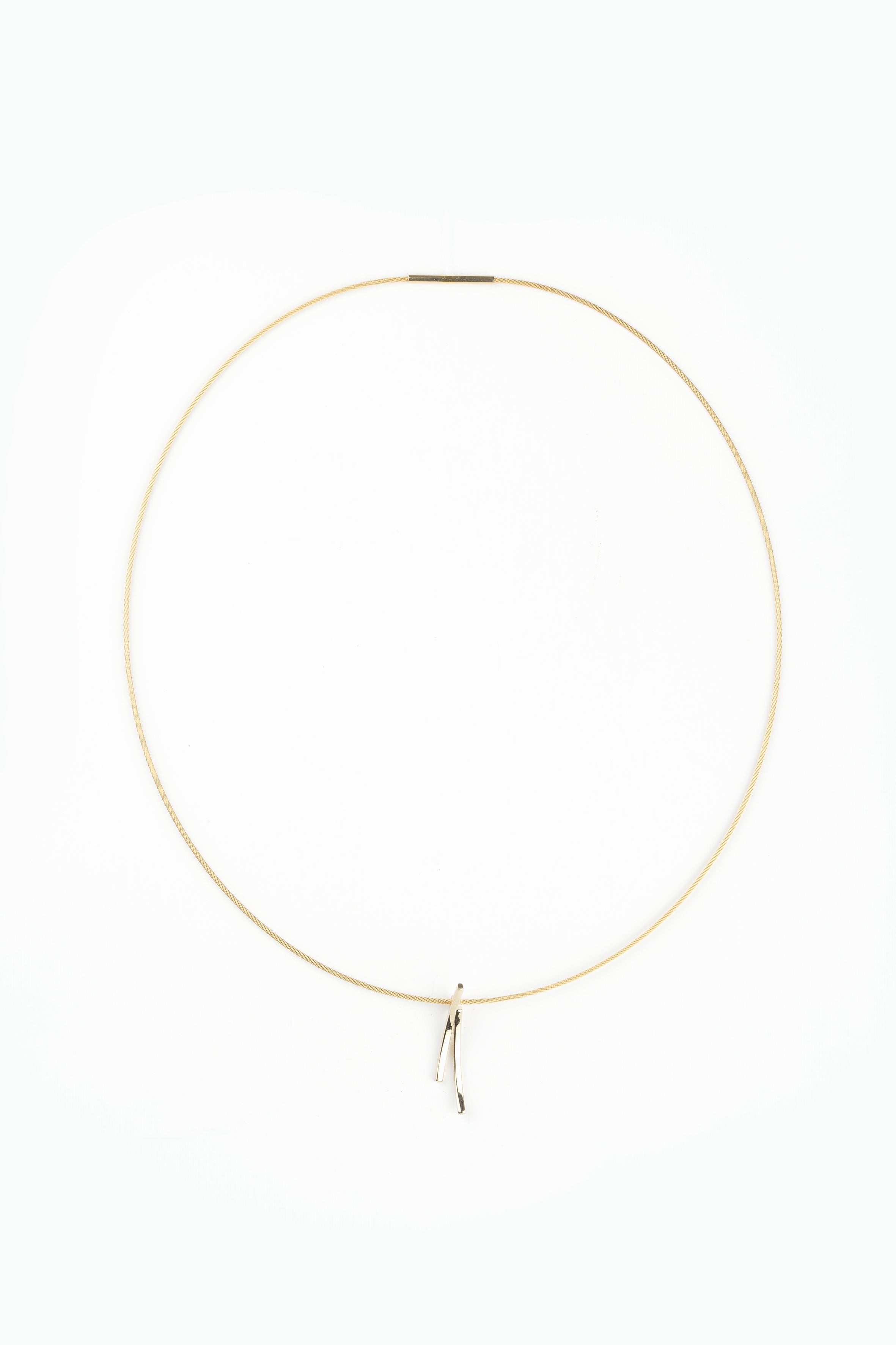 Gouden hanger met Geel- en Witgoud - Connected Collectie - 14 Karaat Bi-Color Hanger - Tweekleurig Gouden Hangertje