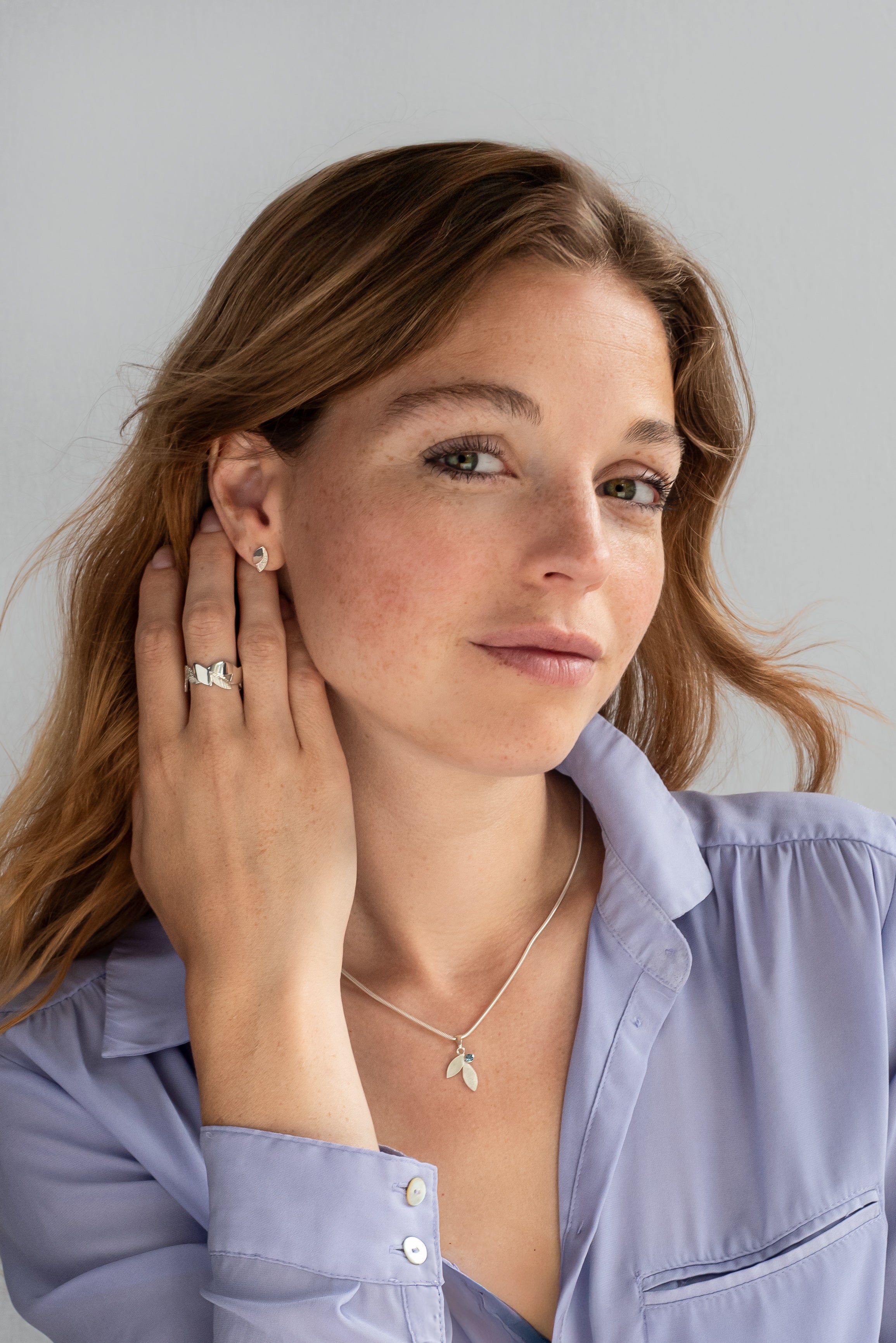Leaves ring XL - Sterling Zilveren Ring extra breed - Leaves Collectie - Zilveren ring met bladmotief