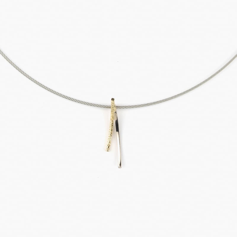 Gouden hanger met Geel- en Witgoud