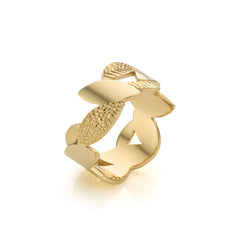 Leaves ring geelgoud XL